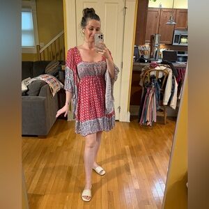 SOLD Free People Peasant Wide Sleeve Mini Dress